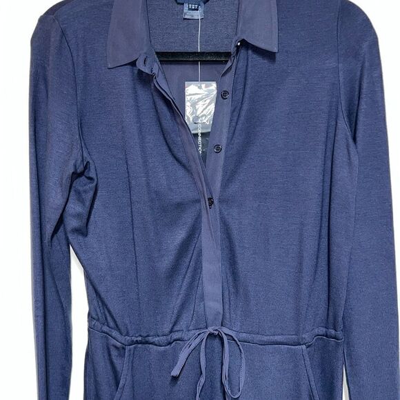 NWT French Connection Fast Grace Pleat Dress Navy Sz Womens 4 - Picture 5 of 7